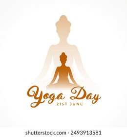 international yoga day 21st june white background vector