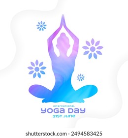 international yoga day 21st june background for social media post vector