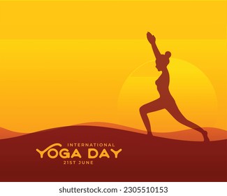international yoga day background celebrate fitness and wellness vector