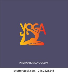 
International yoga day background with meditation and other yoga pose