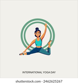 
International yoga day background with meditation and other yoga pose