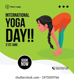 International yoga day banner design. Vector graphic illustration.