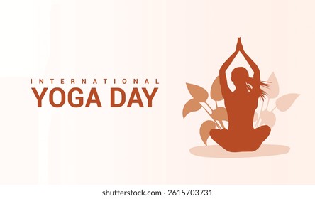 International yoga day banner or poster template design Woman yoga pose vector post, Banner, Background illustration