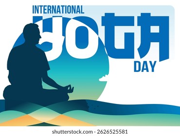 Dia Internacional do Yoga - banner, cartaz, ilustração vetorial