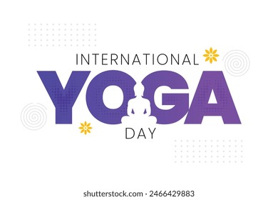 International yoga day banner with woman yoga poses