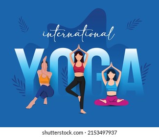 international yoga day. yoga body posture.. vector illustration design minimal vector 