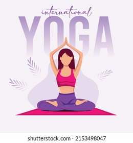 international yoga day. yoga body posture.. vector illustration design minimal vector 