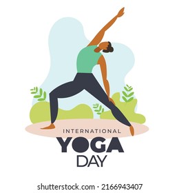 international yoga day. yoga body posture. Woman practicing yoga. vector illustration design