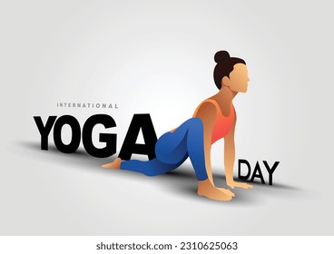 international yoga day. yoga body posture. Woman practicing yoga. vector illustration design