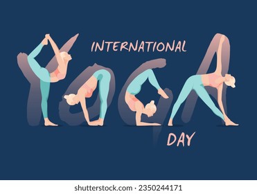 International yoga day yoga body posture group of woman practicing yoga