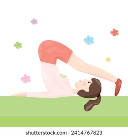 international yoga day. yoga body posture. Woman practicing yoga. vector illustration design.