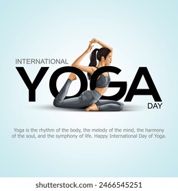 international yoga day. yoga body posture. Woman practicing yoga. vector illustration design