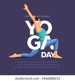 international yoga day. yoga body posture. Woman practicing yoga. vector illustration design