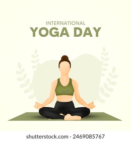 international yoga day. yoga body posture. Woman practicing yoga. vector illustration design