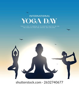 international yoga day. yoga body posture. Woman practicing yoga. vector illustration design. 21 june International yoga day vector poster