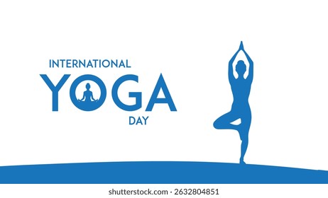 international yoga day. yoga body posture. Woman practicing yoga. vector illustration design. 21 june International yoga day vector poster