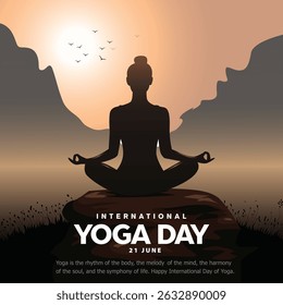 international yoga day. yoga body posture. Woman practicing yoga. vector illustration design