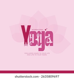 international yoga day. yoga body posture. Woman practicing yoga. creative 3D vector illustration design