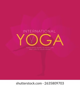 international yoga day. yoga body posture. Woman practicing yoga. creative 3D vector illustration design
