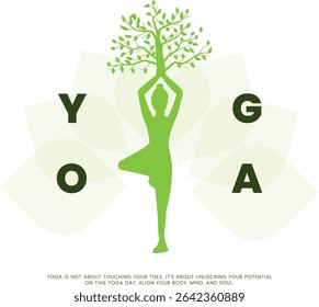 international yoga day. yoga body posture. Woman practicing yoga. creative 3D vector illustration design