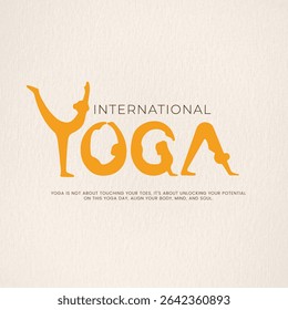 international yoga day. yoga body posture. Woman practicing yoga. creative 3D vector illustration design