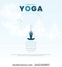 international yoga day. yoga body posture. Woman practicing yoga. creative 3D vector illustration design