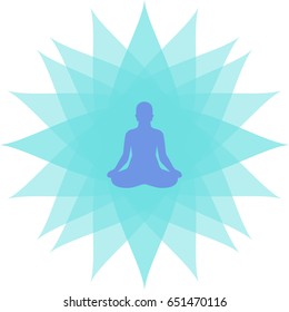 International yoga day bright colors vector art. Peace of mind and astral projections and concentration