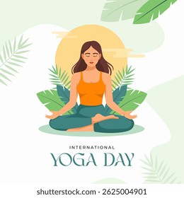 International Yoga Day Celebration Background Design Illustration