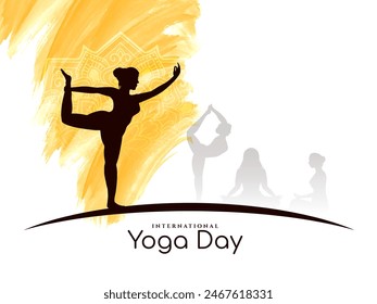 Celebración del Día Internacional del Yoga Vector de diseño de fondo de saludo