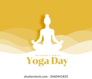 cartel de celebración del día internacional del yoga en Vector estilo papercut