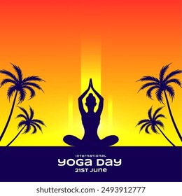 international yoga day concept background for health and fitness vector