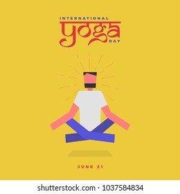 International Yoga Day Concept. Vector illustration of a man in yoga pose.