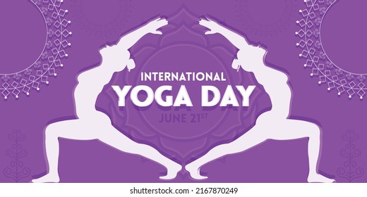 International Yoga Day concept vector design for posters, advertisement , wallpaper and website banners. June 21st celebration world yoga day.