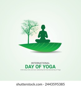 día internacional del yoga, día internacional del yoga diseño de anuncios creativos Jun 2, vector, arte, ilustración, 3d,