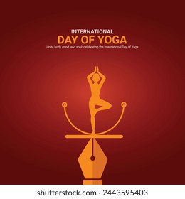 international yoga day, international yoga day creative ads design Jun 2, vector, art, illustration, 3d,