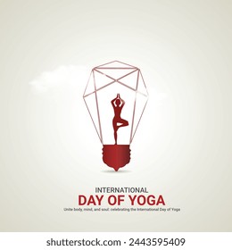 día internacional del yoga, día internacional del yoga diseño de anuncios creativos Jun 2, vector, arte, ilustración, 3d,