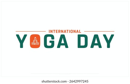International Yoga Day design on white background, Typographic Design of International Yoga Day, Vector Design of International Yoga Day, International Yoga Day