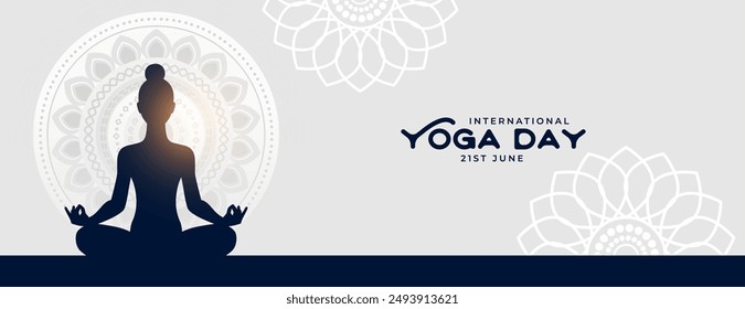 Internationaler Yoga Tag Event Banner für Social Media Post Vektorgrafik