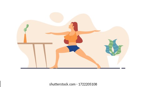 International yoga day flat illustration vector. Illustration of woman yoga