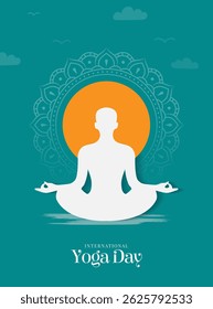 International yoga day. flyer, banner, poster vector illustration