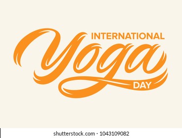 international yoga day, handwritten text, calligraphy, lettering