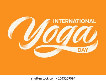 international yoga day, handwritten text, calligraphy, lettering