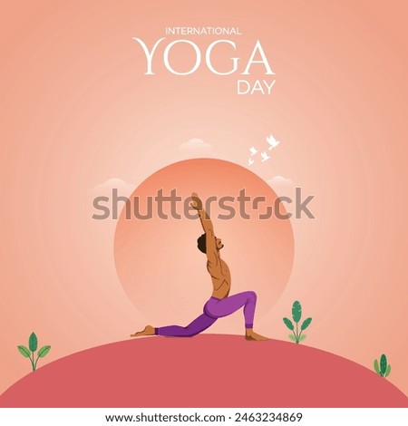 international yoga day, illustration, yoga day, vector. poster, post, happy, 21 June