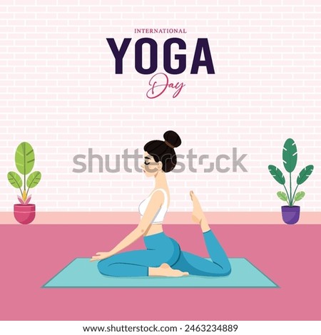 international yoga day, illustration, yoga day, vector. poster, post, happy, 21 June