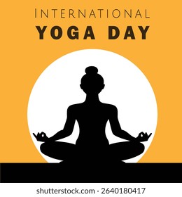 International Yoga Day. Meditation Practice and Body Posture exercise concept with yoga day vector