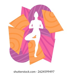 International Yoga Day Minimal Design Abstract Background Vector