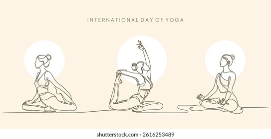 International Yoga Day Minimal Line Art Vector Social Media Design