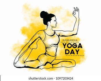 international Yoga Day on 21st June, woman doing asana