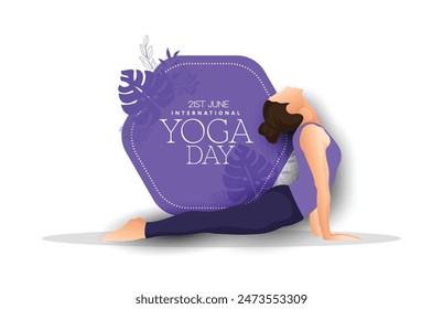 Día Internacional del Yoga el 21 de junio, las chicas haciendo asana y la práctica de meditación día del yoga