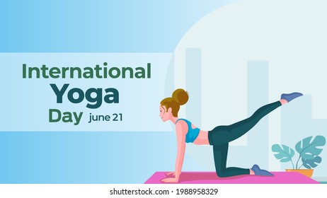 international yoga day on june 21 business brochure flyer banner design horizontal template vector, cover presentation abstract, modern publication poster and flag-banner, layout in rectangle size.